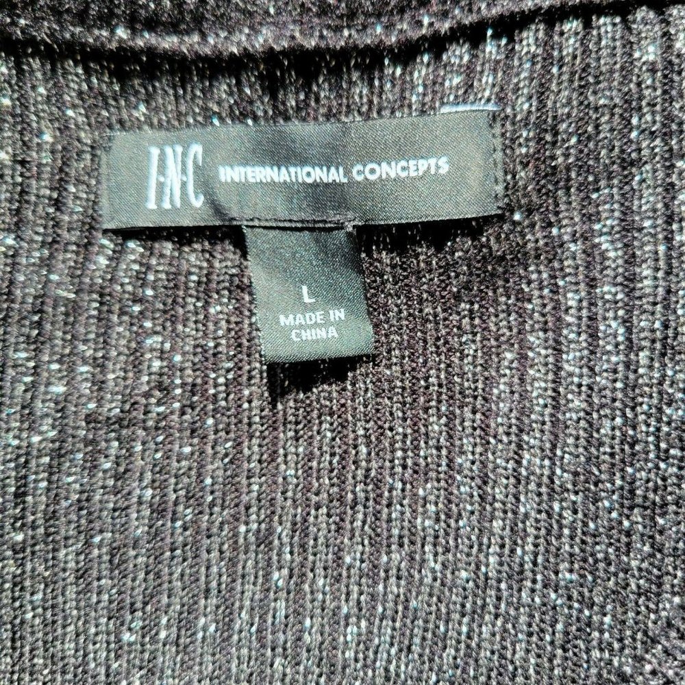 Men's INC Metallic Ribbed-Knit Full-Zip Cardigan. - Picture 5 of 5